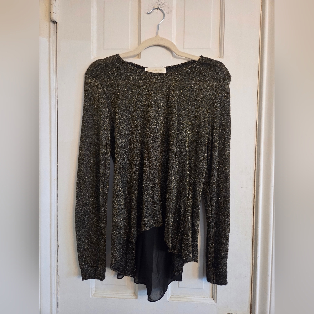Nicki Minaj Black and Gold Long Sleeve Top